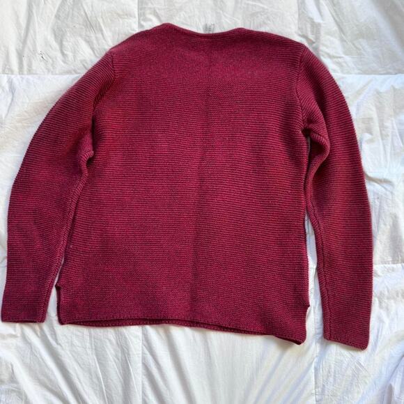Sahalie red Marled chunky knit sweat sz L v-neck fairy grunge boho autumn - Picture 5 of 8
